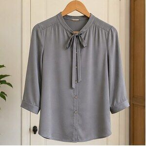Gray Pleated Blouse